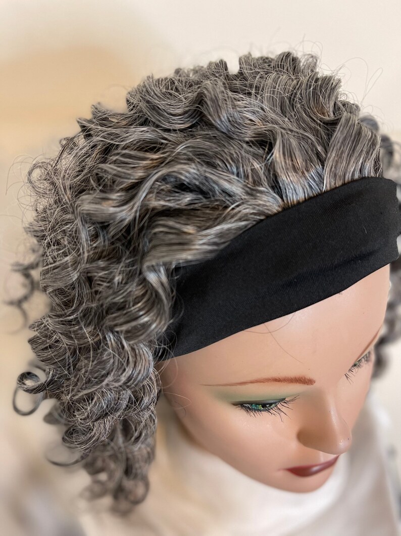 New Soft Wave Salt and Pepper Headband Wig Etsy Canada