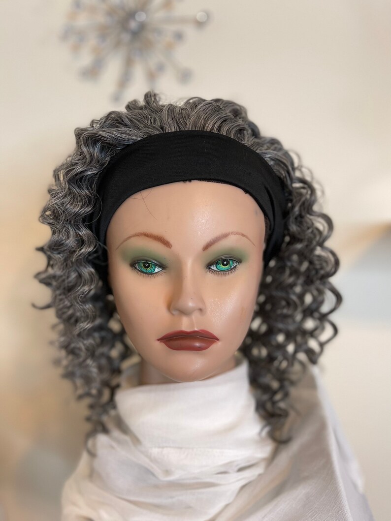 New Soft Wave Salt and Pepper Headband Wig Etsy Canada