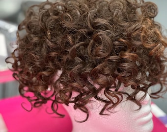 Topper full Brown curly