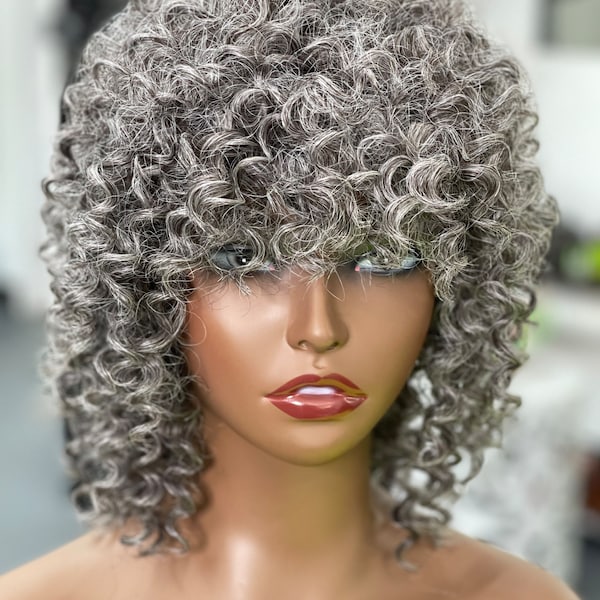 Short Gray Wig Etsy