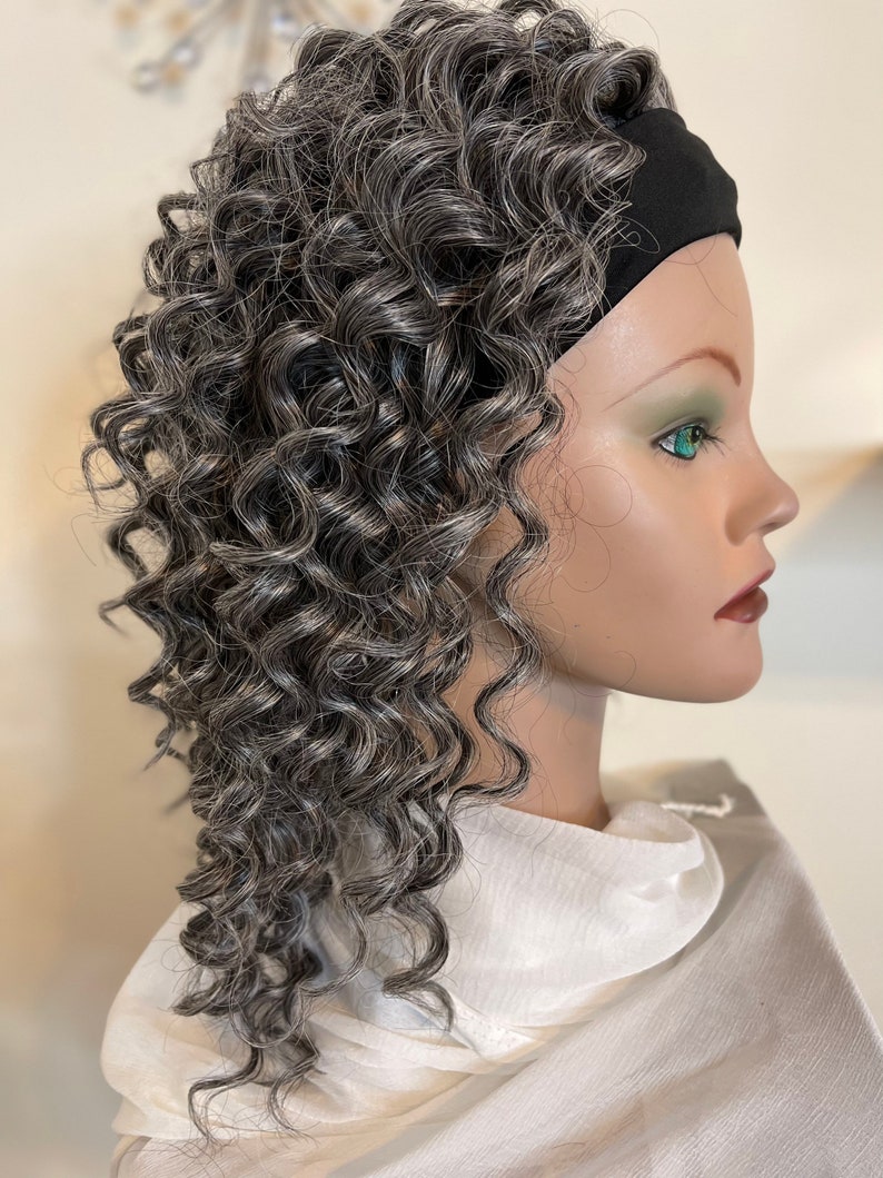 New Soft Wave Salt and Pepper Headband Wig Etsy Canada
