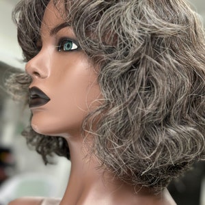 GRAY RAW human hair wig