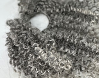 Full Gray tips curly scrunchie