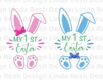 My first Easter SVG PNG Files digital clipart, baby's first Easter, bunny, Easter bunny