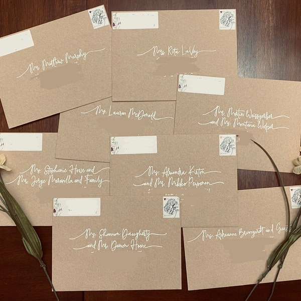 Handwritten Wedding Invitation Envelopes Etsy