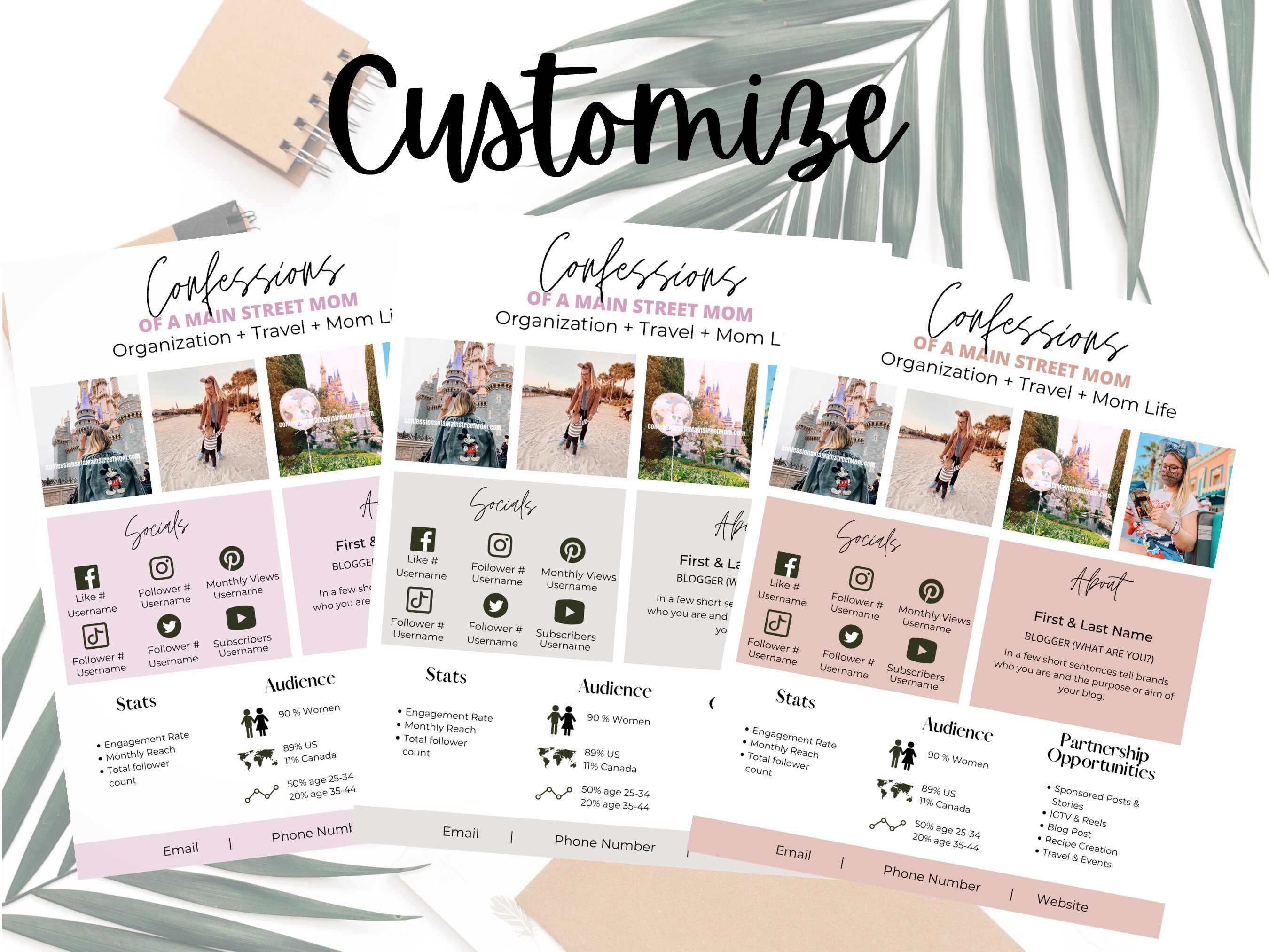 Media Kit & Rate Sheet Template for Canva, Blog Rate Sheet, Blogger ...