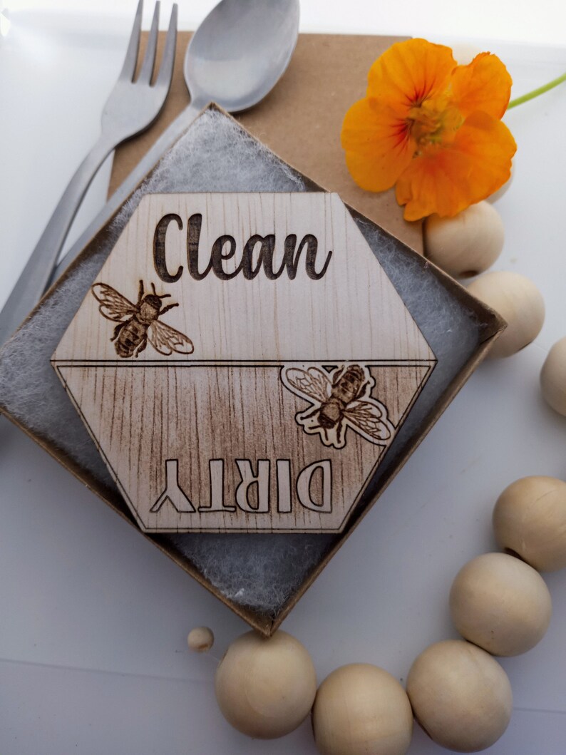 Large Dishwasher Clean Clean Dirty Bee Etsy