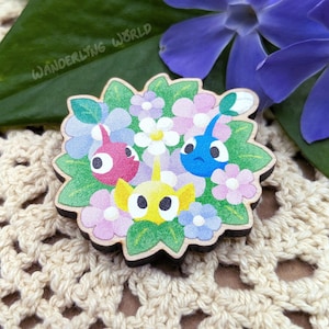 Pikmin Wood Magnet - Pastel Flowers