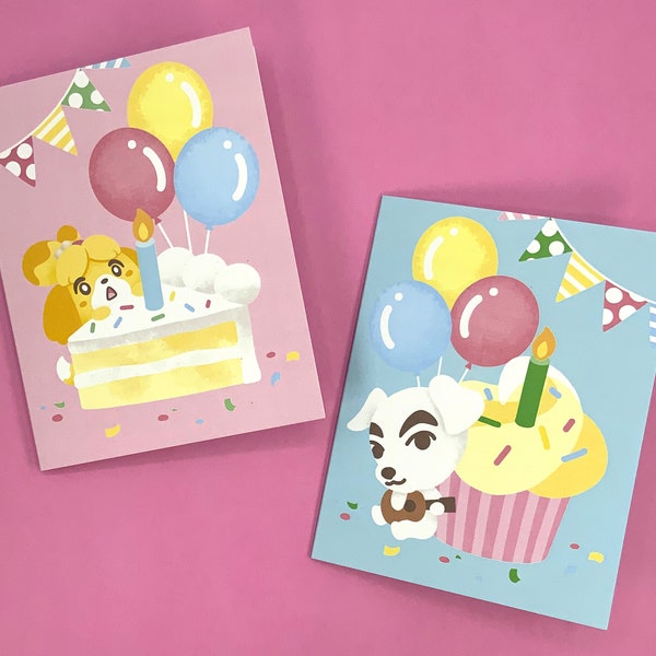 Animal Crossing Birthday Card - Isabelle or K.K. Slider
