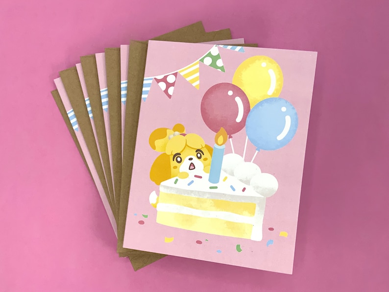 Animal Crossing Birthday Card Isabelle or K.K. Slider Etsy