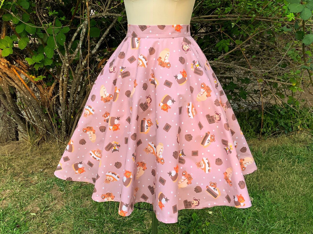 Cotton Animal Crossing Skirt With Pockets Chocolate Sweets Etsy