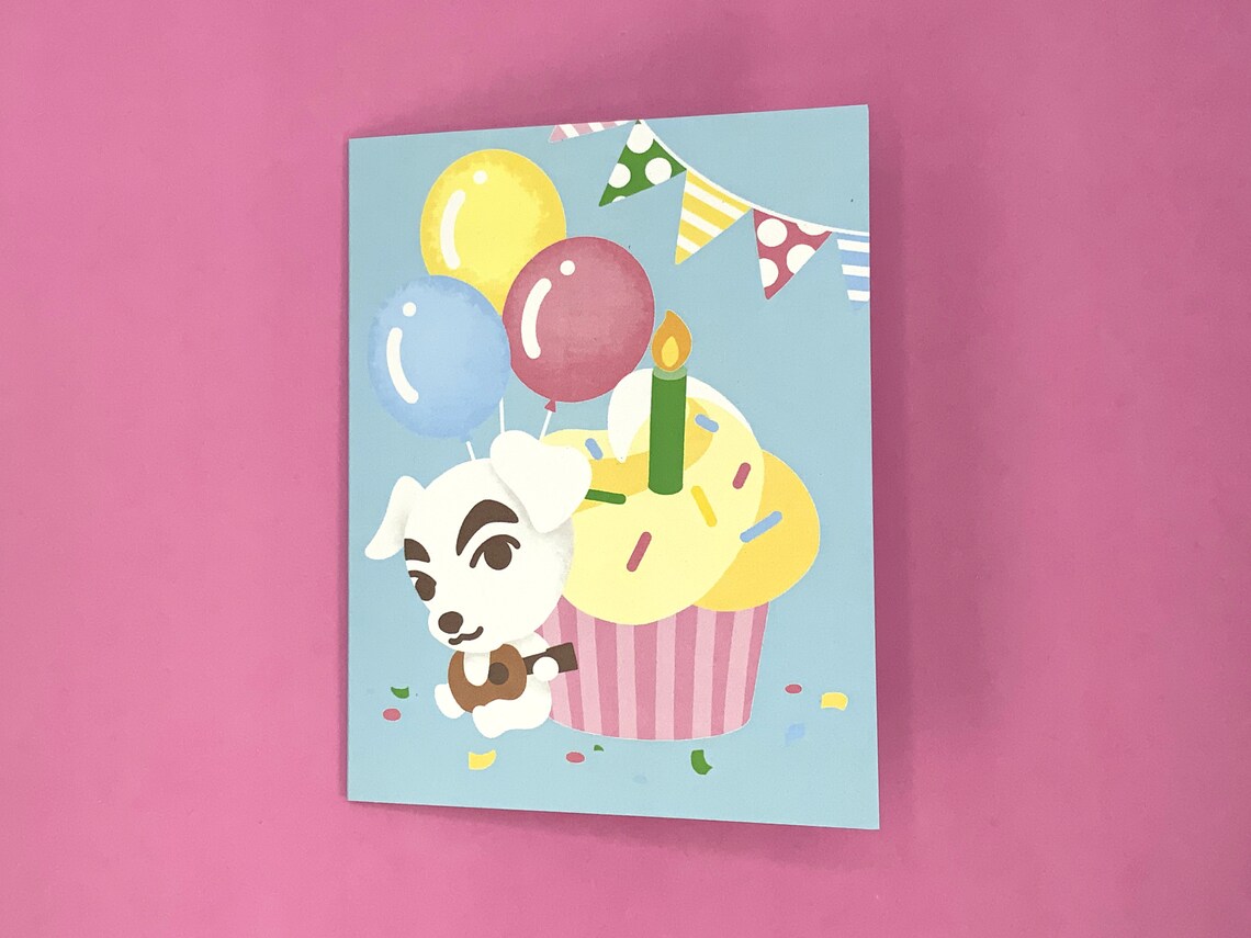 Animal Crossing Birthday Card Isabelle or K.K. Slider Etsy