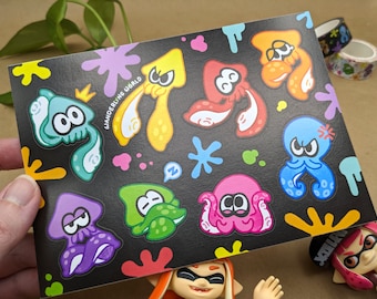 Splatoon Paper Sticker Sheet - Squid and Octo Expressions