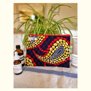 African Print Cotton Cosmetic Bag