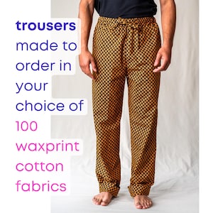 Men's African Waxprint Trousers | Customisable | Made for you in over 100 waxprint fabrics