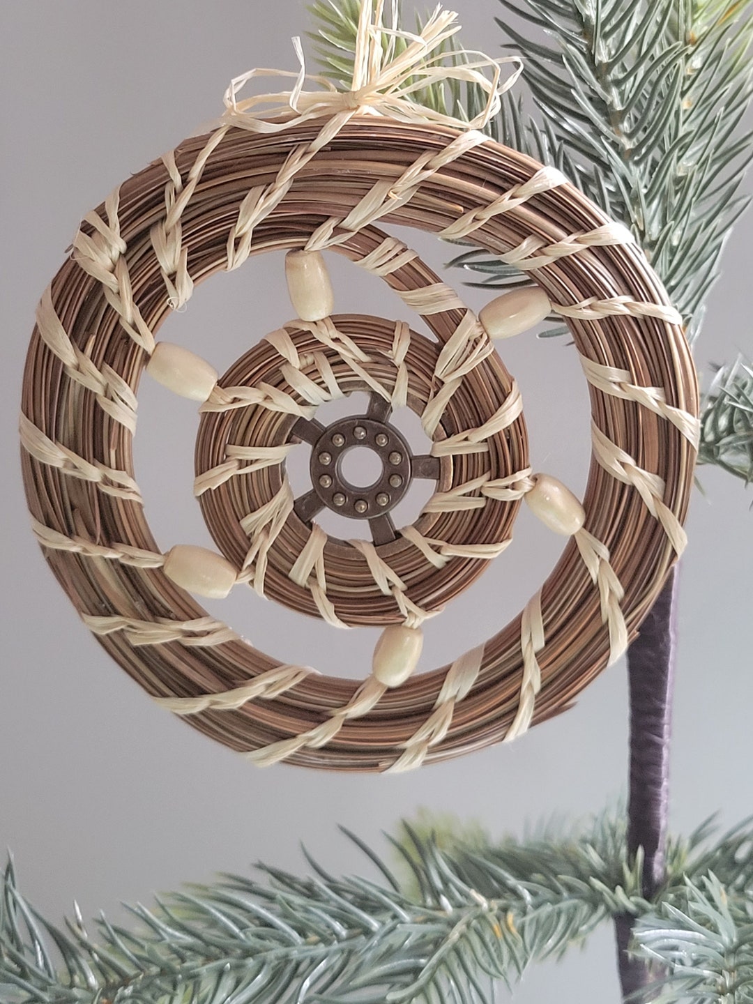 Pine Needle Ornament Handmade Christmas Decor Etsy