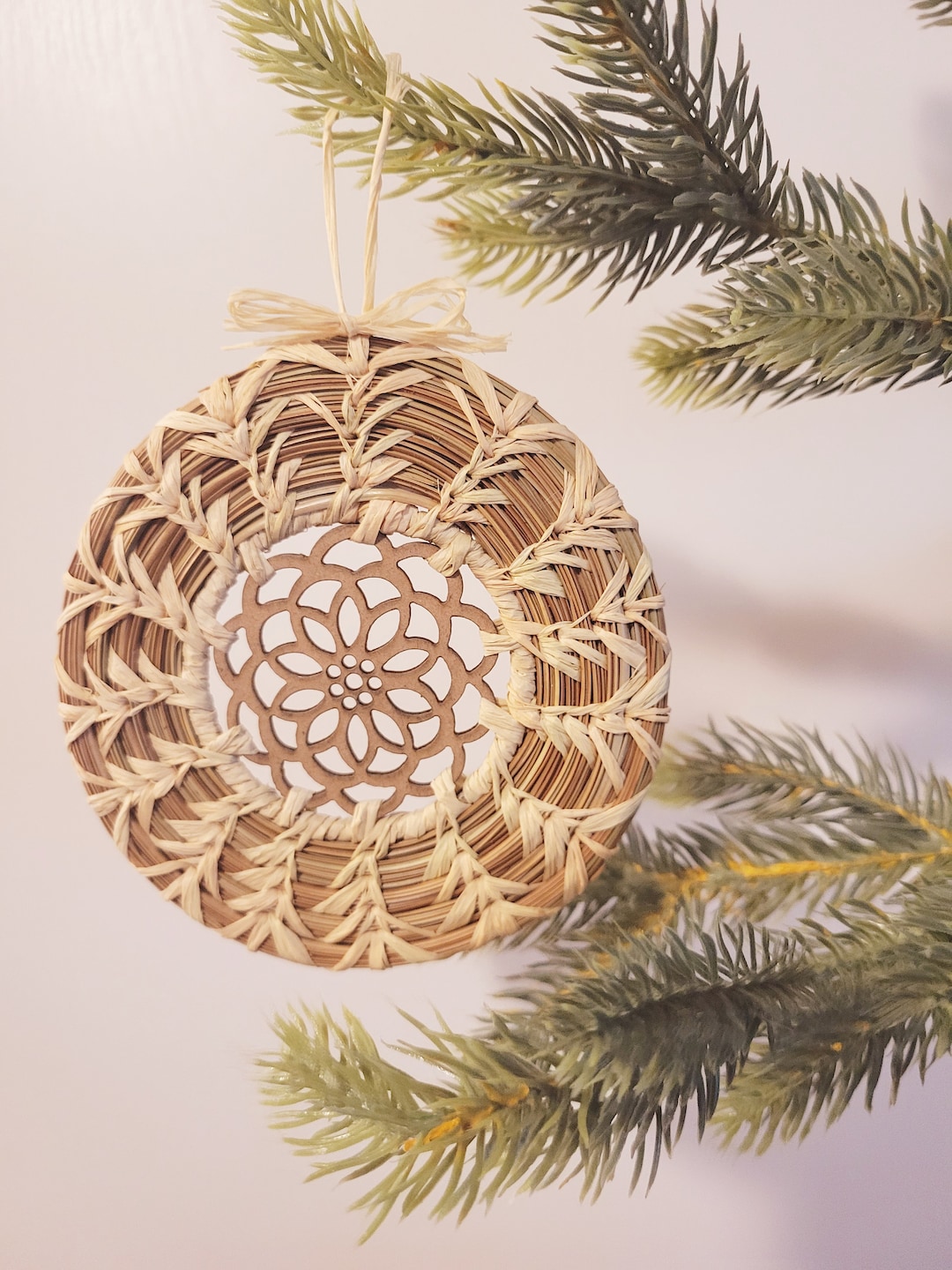 Pine Needle Ornament, Handmade, Christmas Decor Etsy