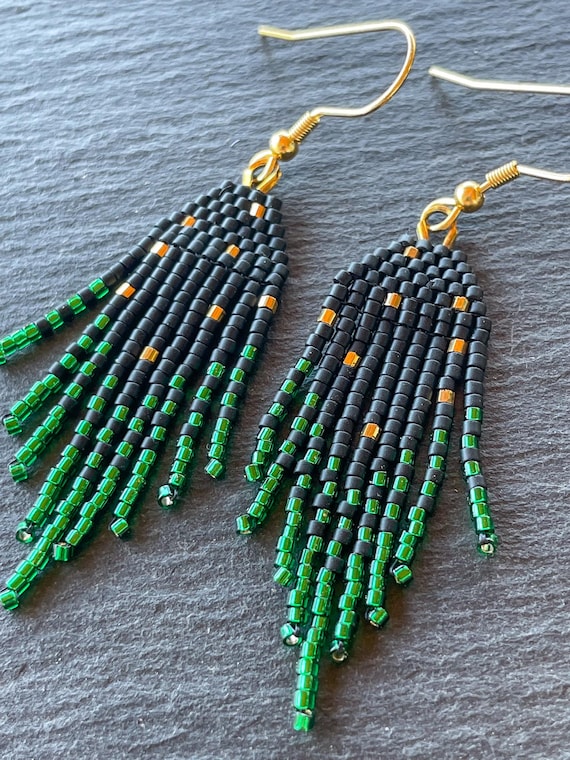 Emerald Forest Fringe Earrings