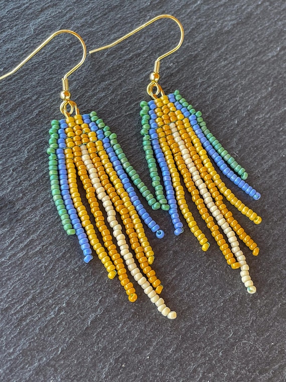 Earthy Tone Fringe Earrings