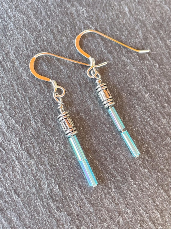 Blue Lightsaber Earrings
