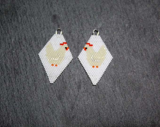 Cream Chicken Earrings