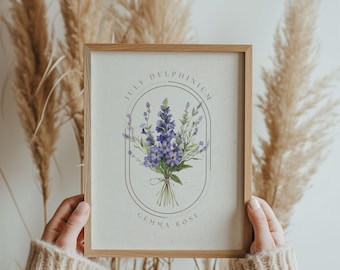 Personalized Birth Flower Print: Custom Keepsake Gift
