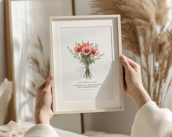 Personalized Birth Flower Print: Botanical Keepsake Art