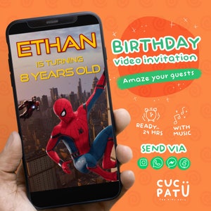Spiderman Invitation. Spiderman Invitation, Animated Invitation, Spiderman Invitation Birthday Invitation, Birthday Invitation