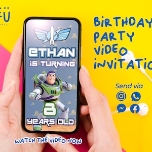 Buzz Lightyear Birthday Invitation. Buzz Lightyear Animated Invitation, Buzz Lightyear Invitation, Birthday Invitation