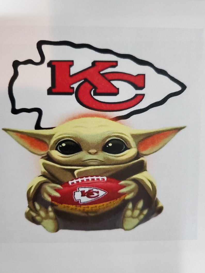 Baby Yoda Grogu Kansas City Chiefs sticker white background
