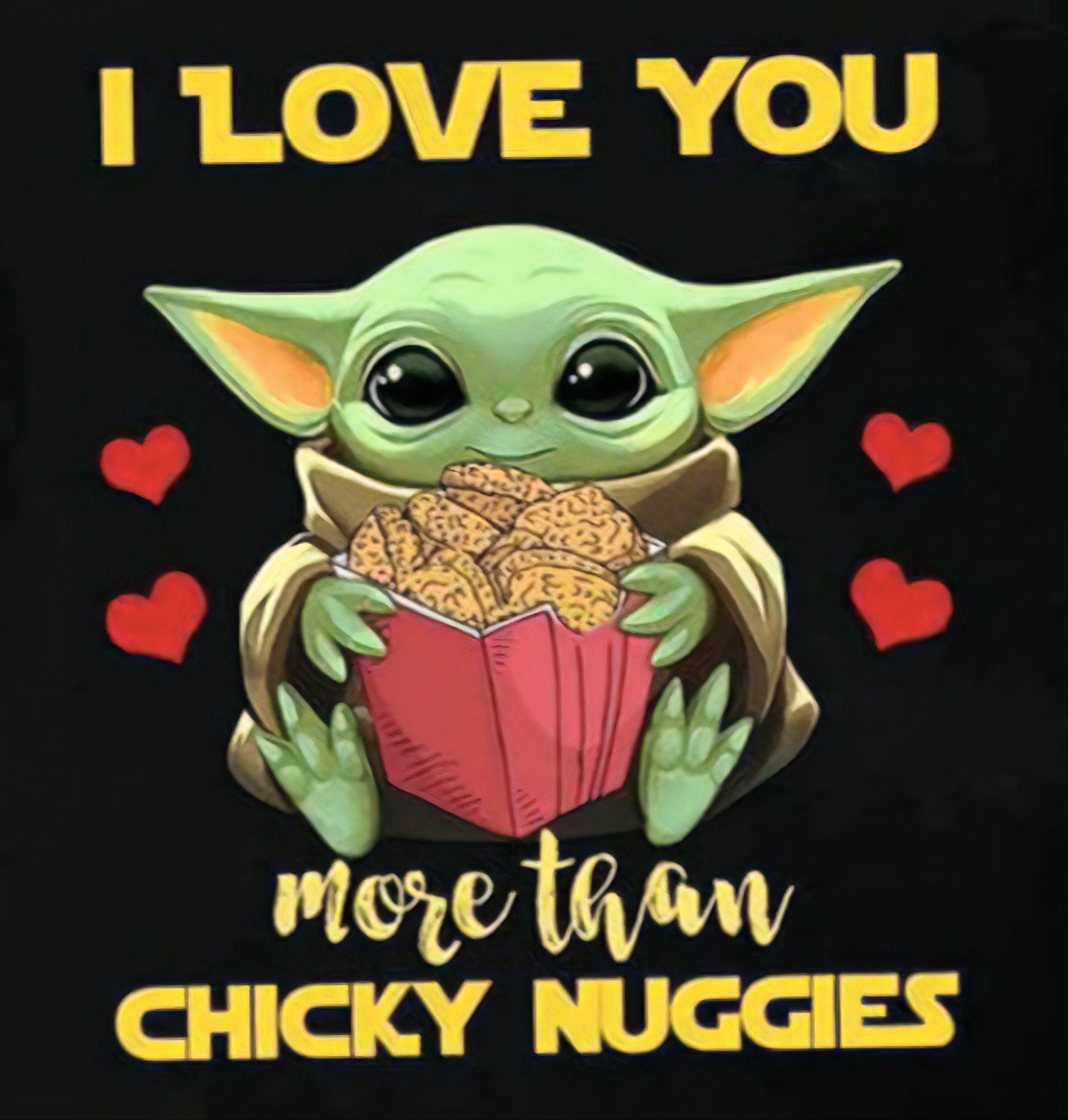 Baby Grogu Yoda I Love You More than Chicken Nuggies sticker Etsy