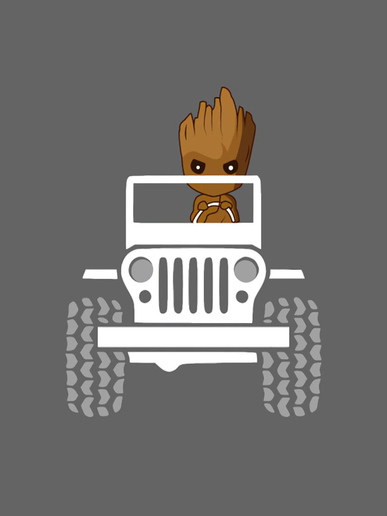 Download Paper Party Supplies Paper Baby Groot White Gray Jeep Sticker