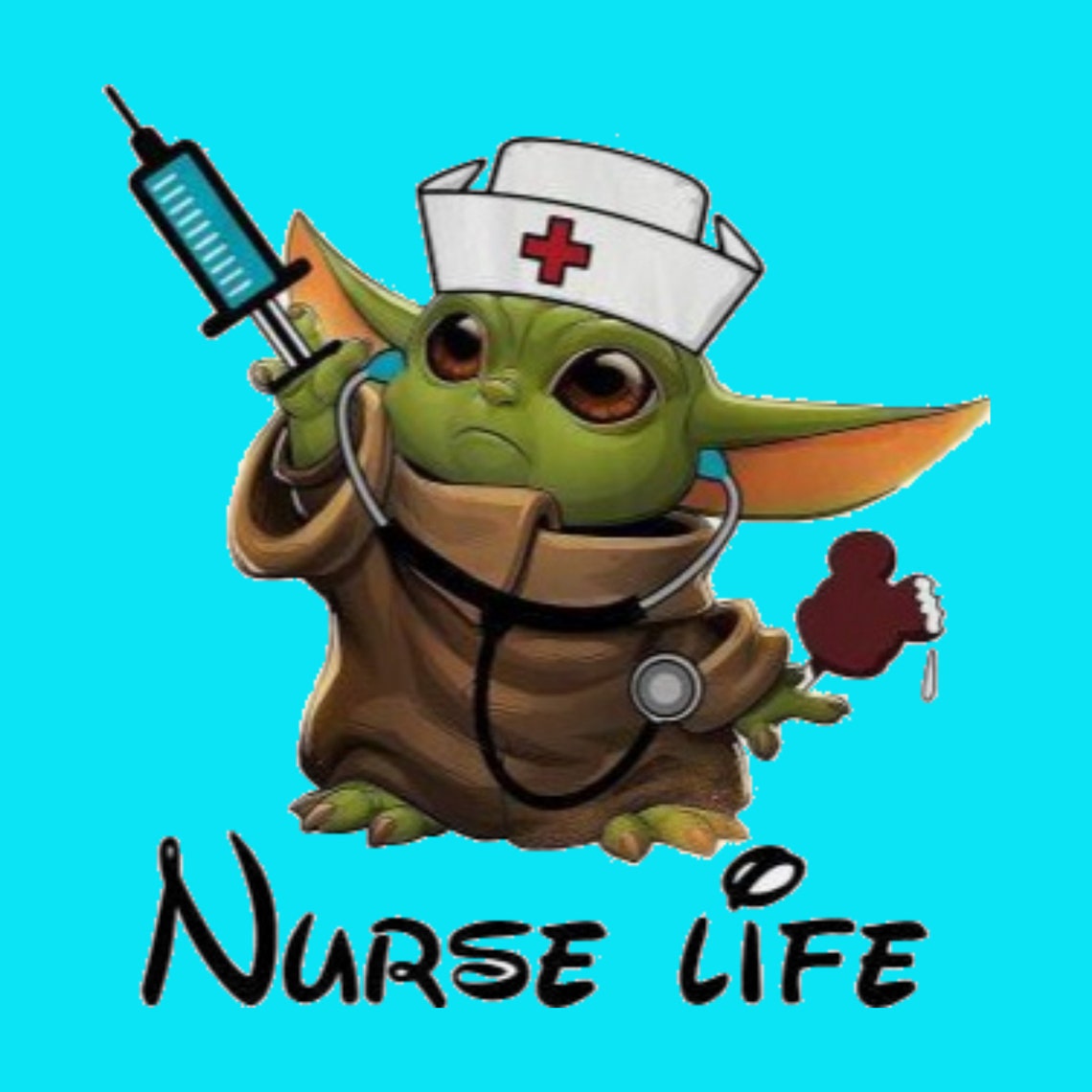 Baby Yoda Grogu Nurse Life Sticker | Etsy