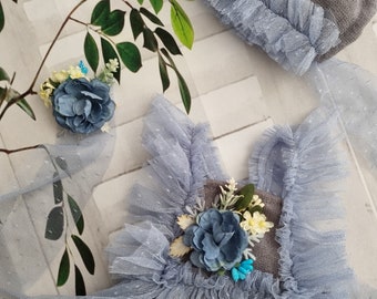 0-1Lunes Recién nacido Fotografía Accesorios Sombrero bebé Diadema Encaje Romper Bodysuits Outfit Baby Girl Vestido Disfraz Fotografía Ropa