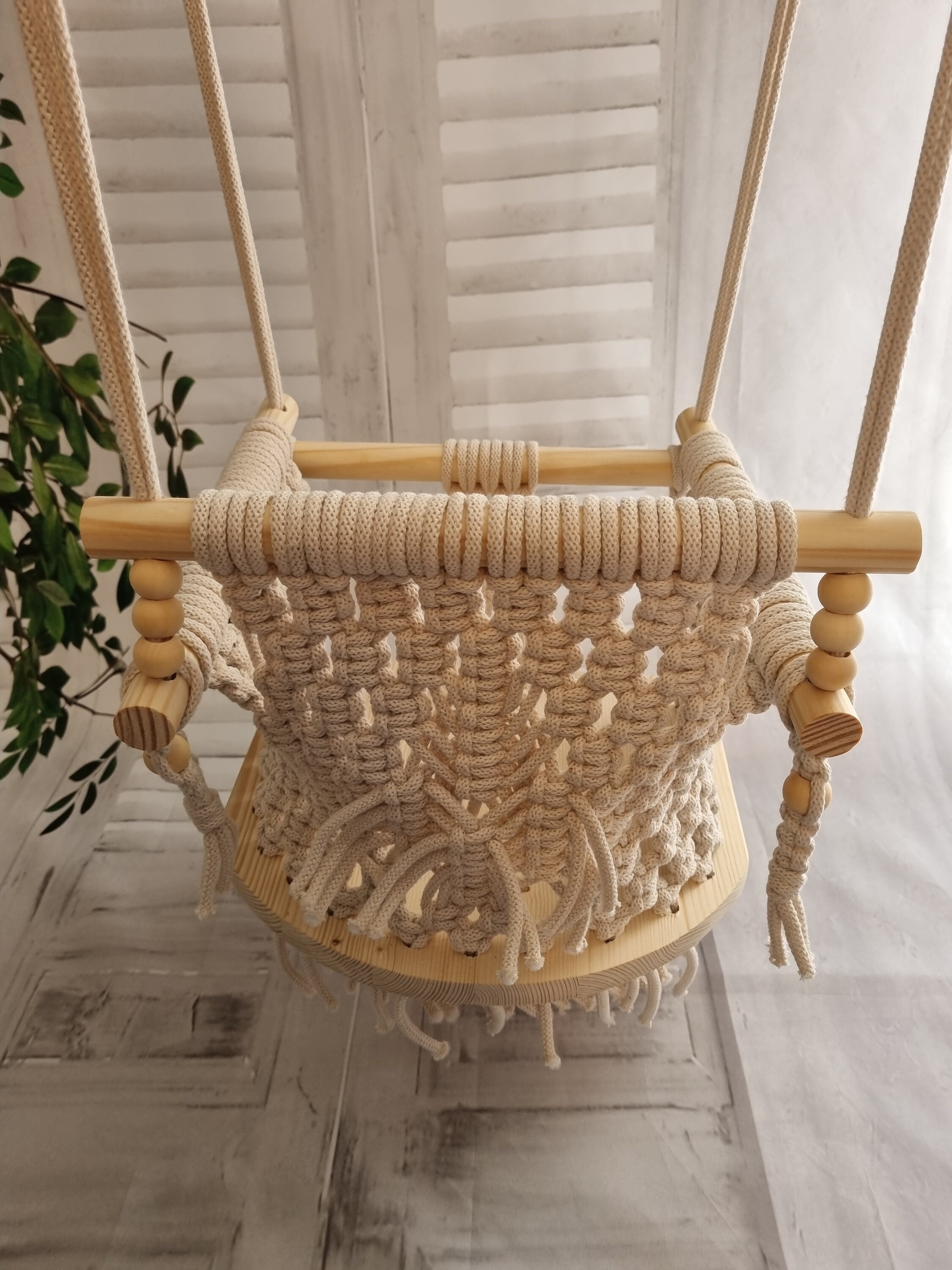 Macrame Swing Baby Toddler 1st Birthday Christening Natural Etsy UK