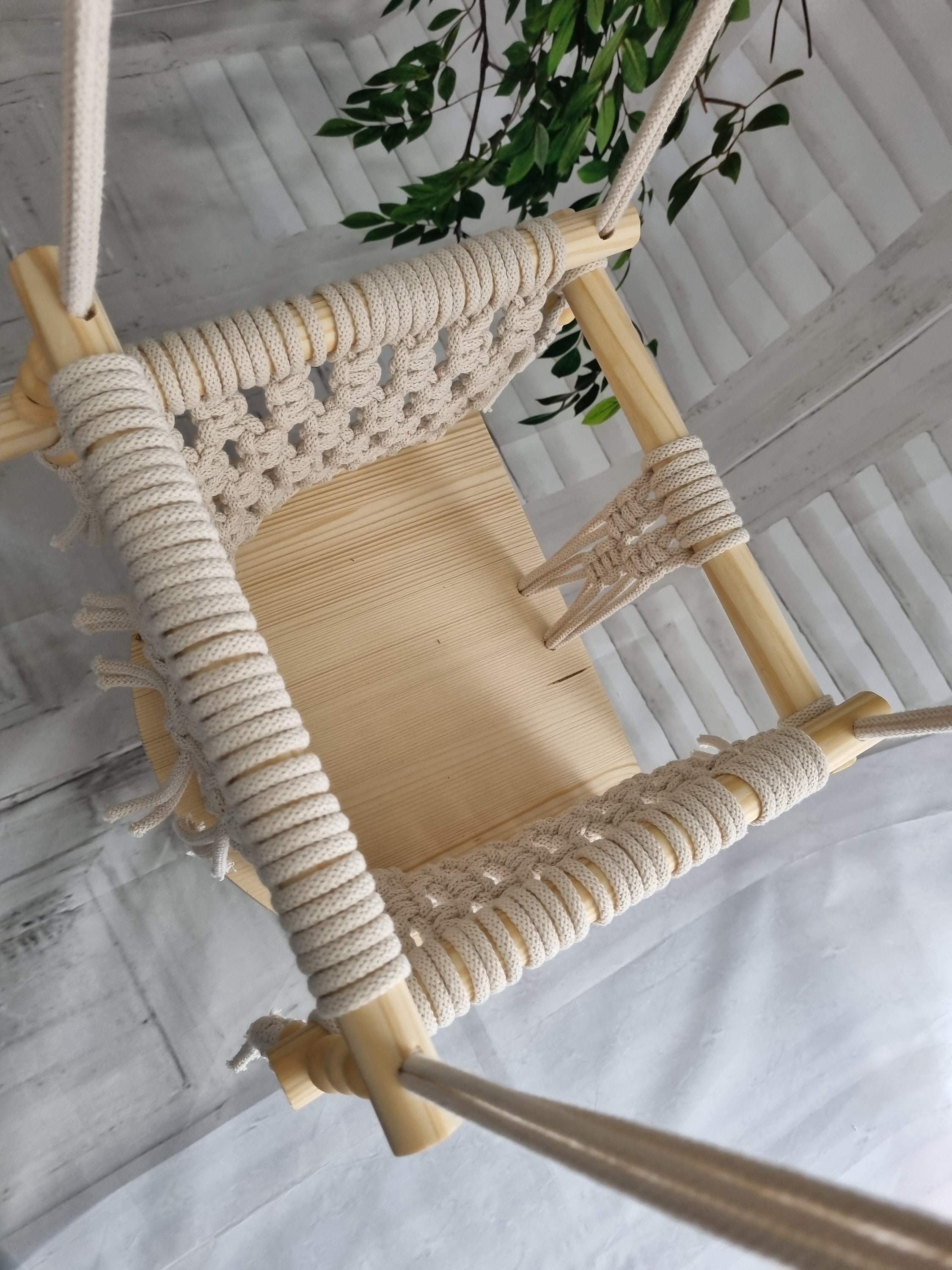 Macrame Swing Baby Toddler 1st Birthday Christening Natural Etsy UK