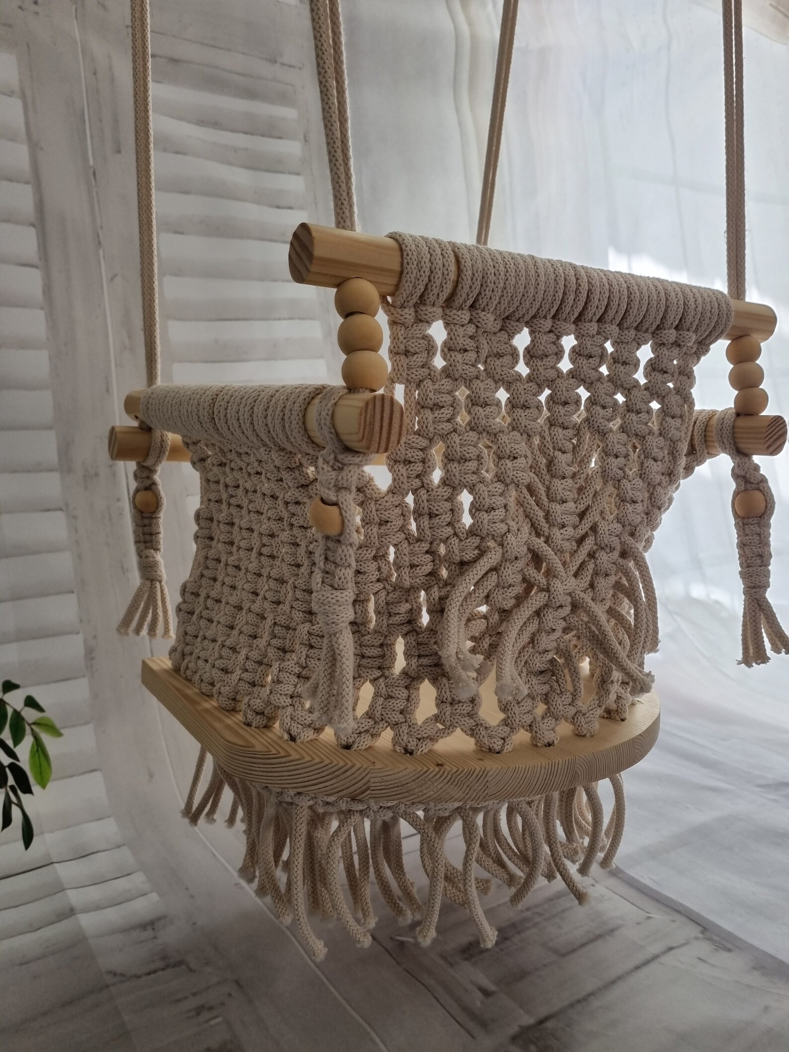 Macrame Swing Baby Toddler 1st Birthday Christening Natural Etsy UK