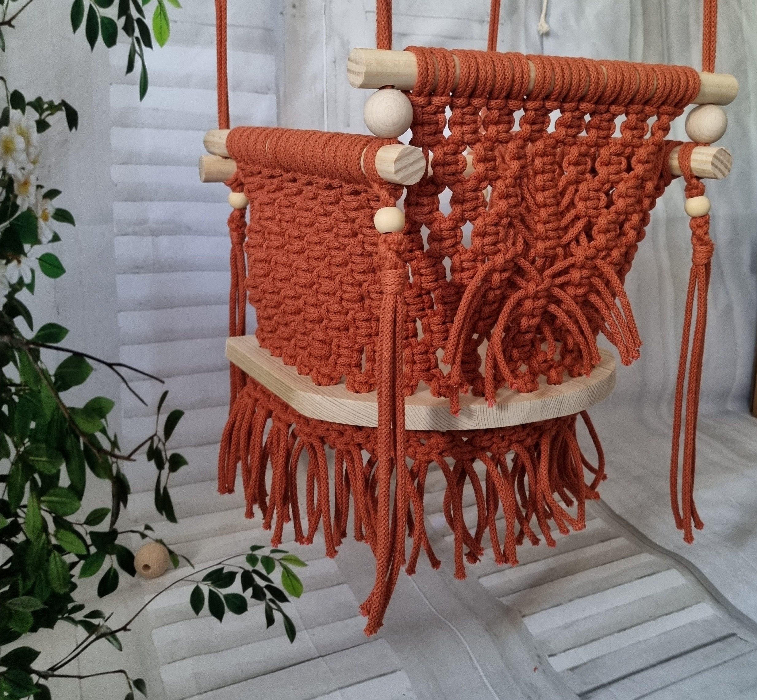 Macrame Swing Baby Toddler 1st Birthday Christening Natural Etsy UK