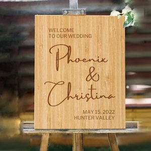 Custom Wooden Wedding Welcome Sign, Personalised Rustic/ Vintage Country, Ceremony Event/ Engagement/ Bridal Shower/ Birthday Bamboo Signage