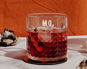 Personalised Whiskey Tumbler, Laser Engraved Monogram Cocktail Scotch Rock Glasses, Corporate Housewarming Wedding Bridesmaid Groomsmen Gift
