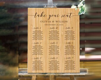 Custom Wooden Wedding Seating Chart Sign, Personalised Chart Guest Plan - Find Table Signage, Rustic Vintage Country Barn Reception Decor