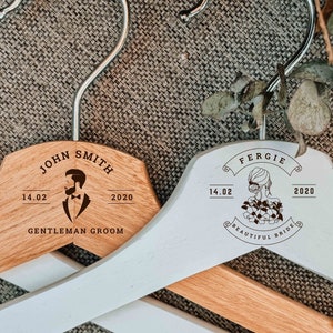 Personalised Wooden Engraved Wedding Dress Coat Hanger, Customised Business Logo Corporate Gift, Bridal Groomsman Favours, Housewarming Gift image 8