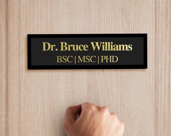 Personalised Acrylic Room Name Sign, Door Number, Company Wall Plate, Custom Office Plaque, Professional Title Banner, New Job Role Quote