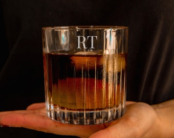 Personalised 310ml Whiskey/ Wine/ Spirits Italian Crystal Glass, Engraved Monogram Scotch Tumbler, Housewarming, Bridesmaid, Groomsmen Gift