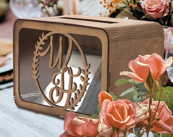 Custom Made Laser Cut Plywood Wishing Well Box, Personalised Name & Date Money, Envelope, Card Boxes, Rustic Wedding Memory Keepsake Gift