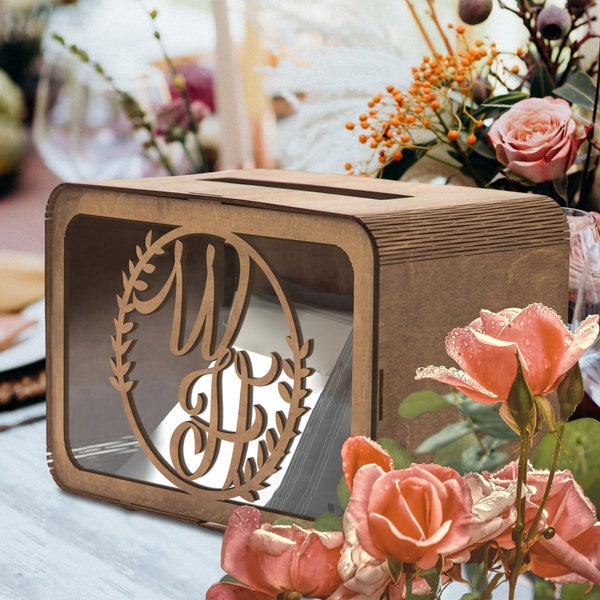 Custom Made Laser Cut Plywood Wishing Well Box, Personalised Name & Date Money, Envelope, Card Boxes, Rustic Wedding Memory Keepsake Gift