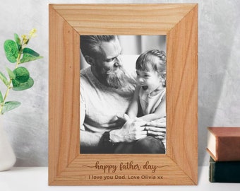 Personalised Wooden 5x7" Photo/ Picture Frame, Custom Engraved Housewarming Birthday, Mom & Dad, Teacher, Grandparents, Wedding Memory Gift