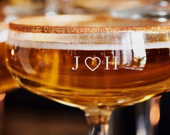 Verres à champagne personnalisés pour couple, verre à vin cocktail gravé initiale pendaison de crémaillère d'entreprise mariage demoiselle d'honneur garçons d'honneur maman papa cadeau