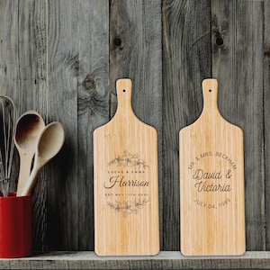 Personalised Bamboo Wooden Serving Cheese Handle Tray Cutting Board, Engraved Charcuterie Platter Custom Housewarming Mothers Day Nanny Gift