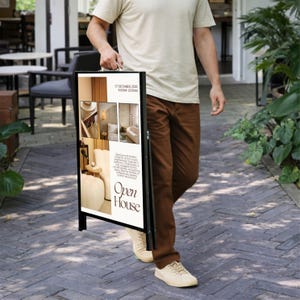 A-Frame Sign & Custom Print Corflute Inserts, Poster Footpath Sign, Real Estate, Outdoor Sidewalk Advertising Board, Cafe, Business Signage